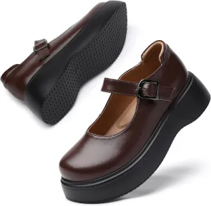 Mary Jane Shoes Women Chunky Mary Janes for Women Ladies Platform Flats Comfortable Low Heels Dressy Pumps Casual Work Shoes