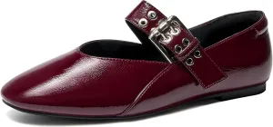 Mary Janes Flats for Women Round Toe Stylish Women's Ballet Flats Shoes for Casual Party Ball Wedding