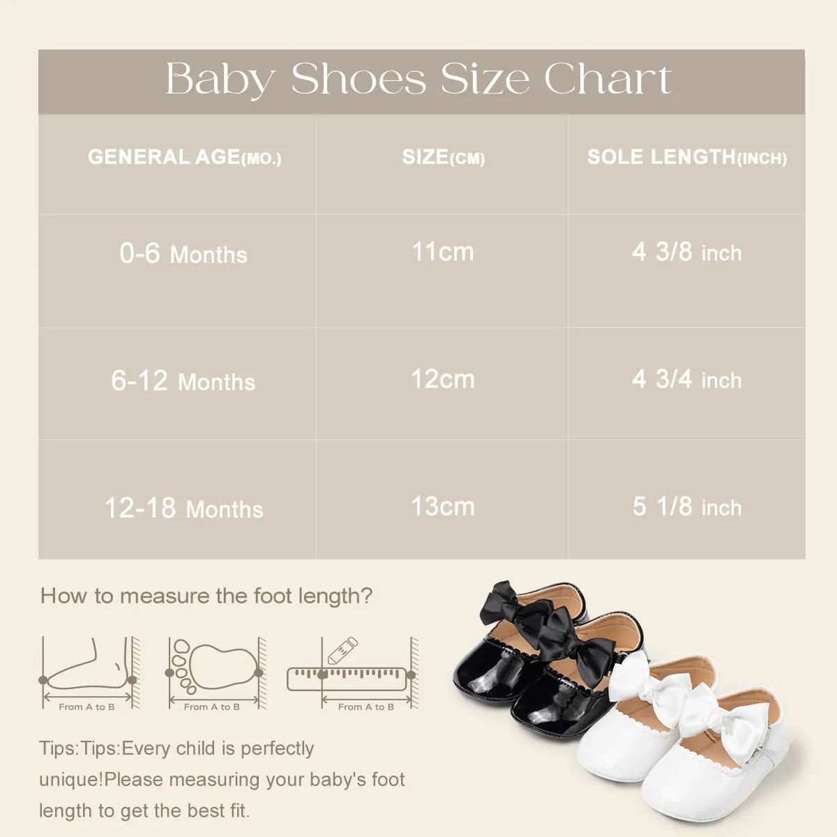 Meckior Infant Baby Girls Boys Handmade Princess Flats Toddler First Walkers Soft PU Leather Non-Slip Crib Wedding Dress Shoes