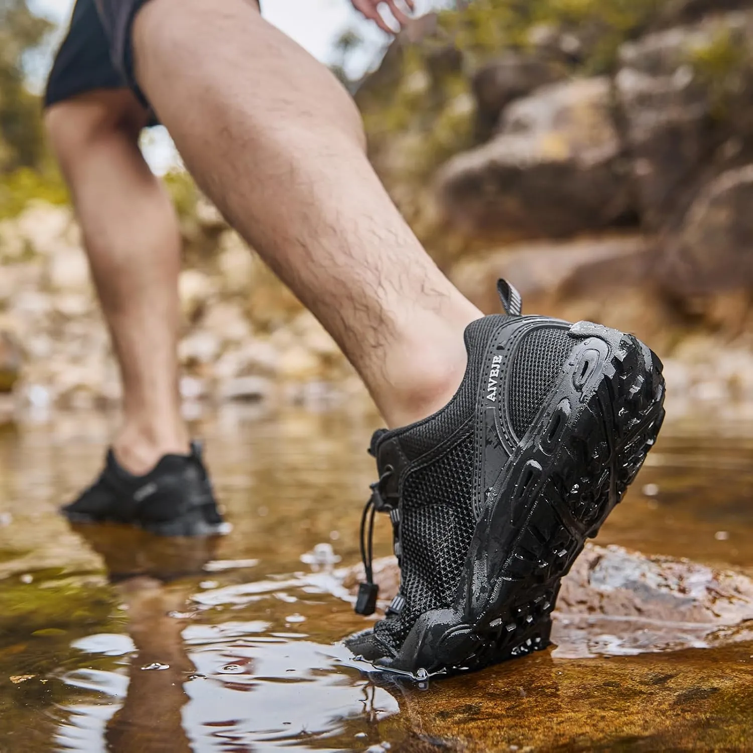 Men’s Amphibious Water Shoes - Summer Hiking Athletic Water Sandals Closed Toe Aqua Sneakers