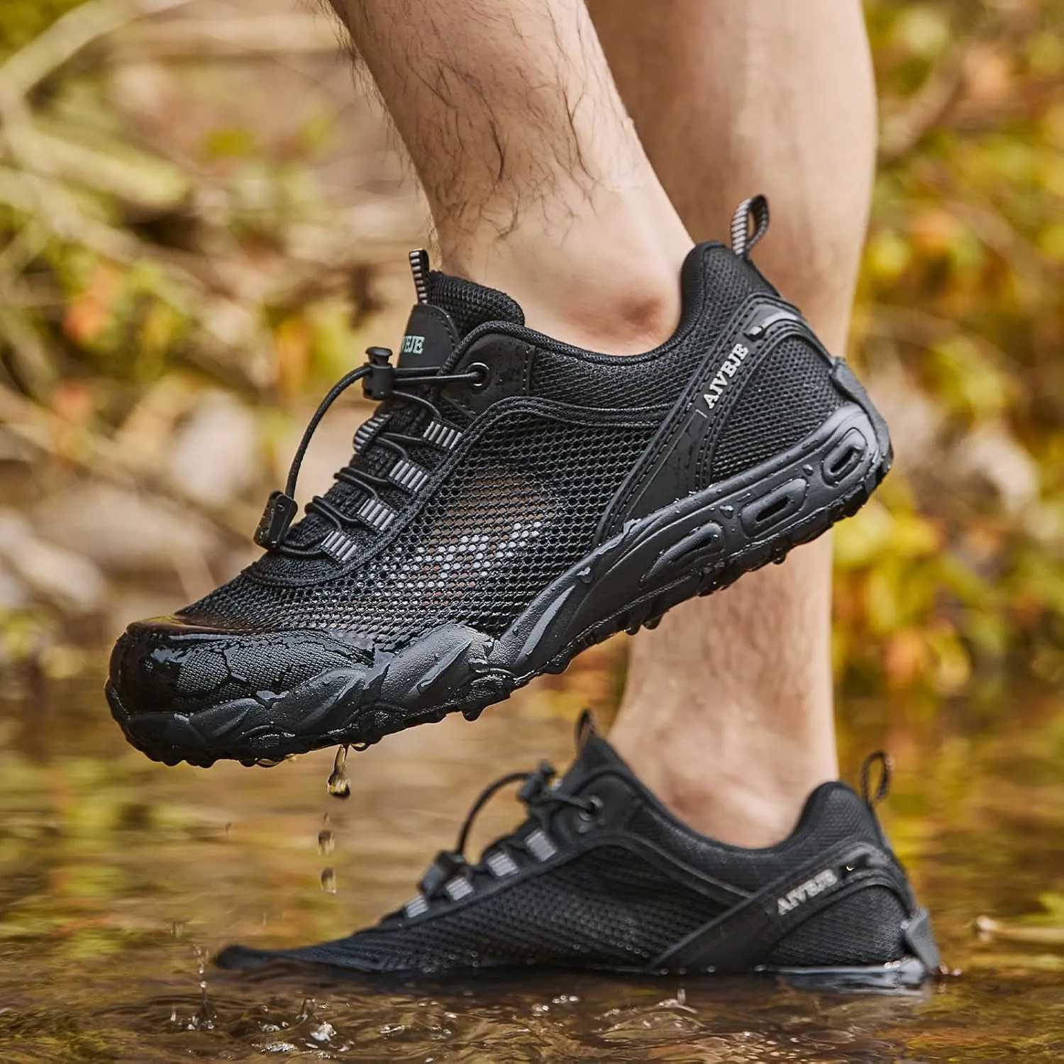 Men’s Amphibious Water Shoes - Summer Hiking Athletic Water Sandals Closed Toe Aqua Sneakers