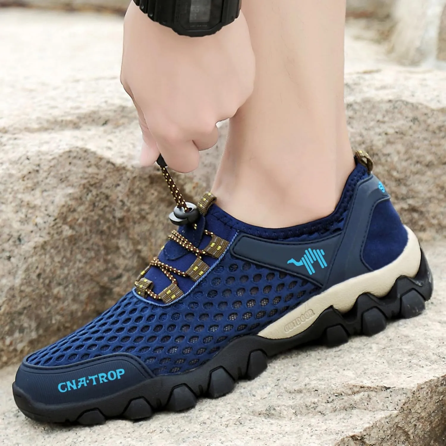 Men's Breathable Orthopedic Quick Drying Shoes for Hiking&Water in Summer Comfortable Non-Slip Soft Sole Casual Walking Shoes Outdoor Travel Driving Shoes