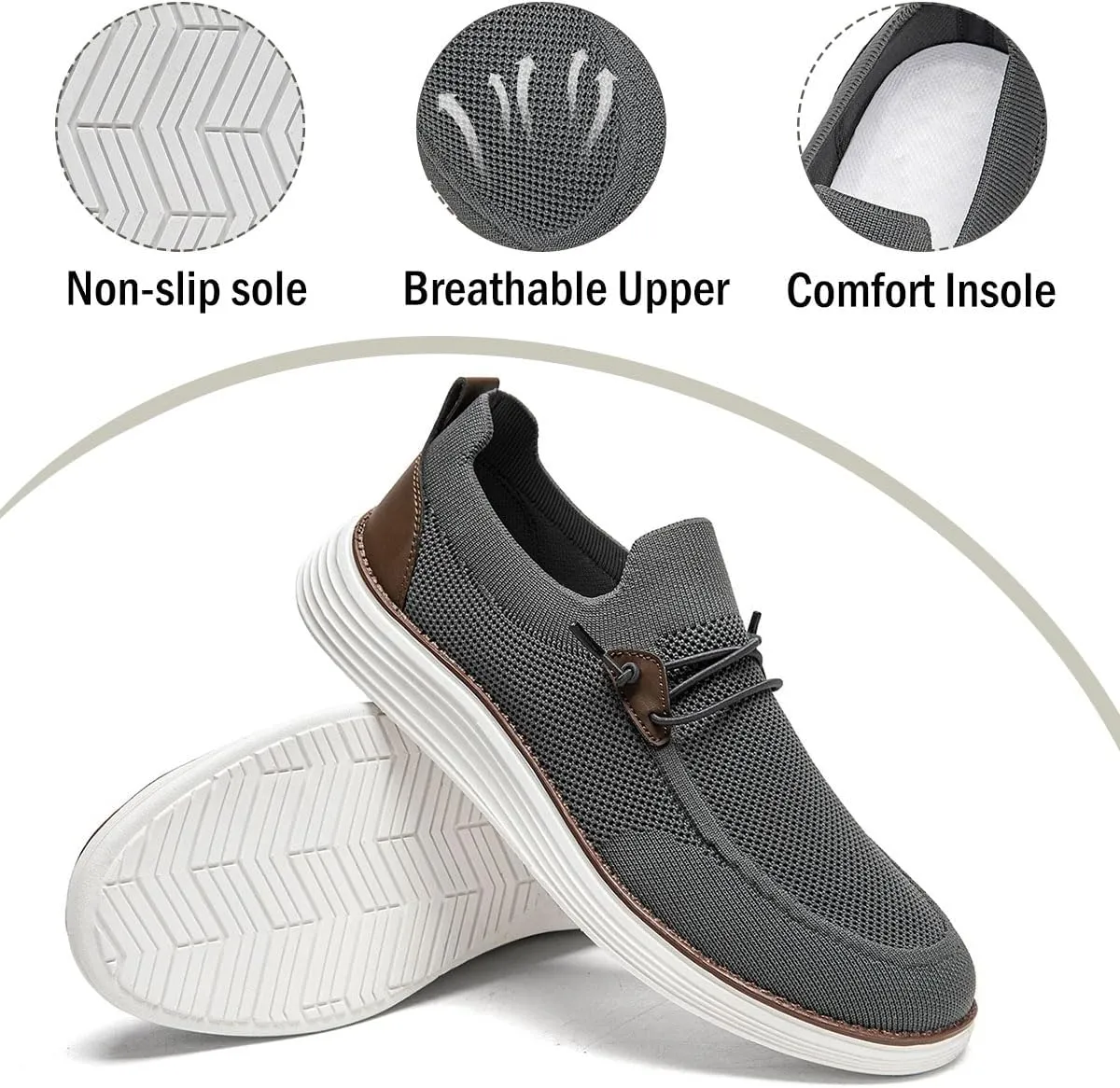 Men's Loafers Slip On Shoes Men Boat Shoes Casual Walking Shoes for Men Comfort Lightweight Breathable