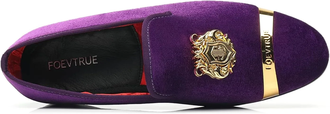 Men's Loafers Velvet Gold Buckle Fashion Handmade Party Wedding Prom Shoes