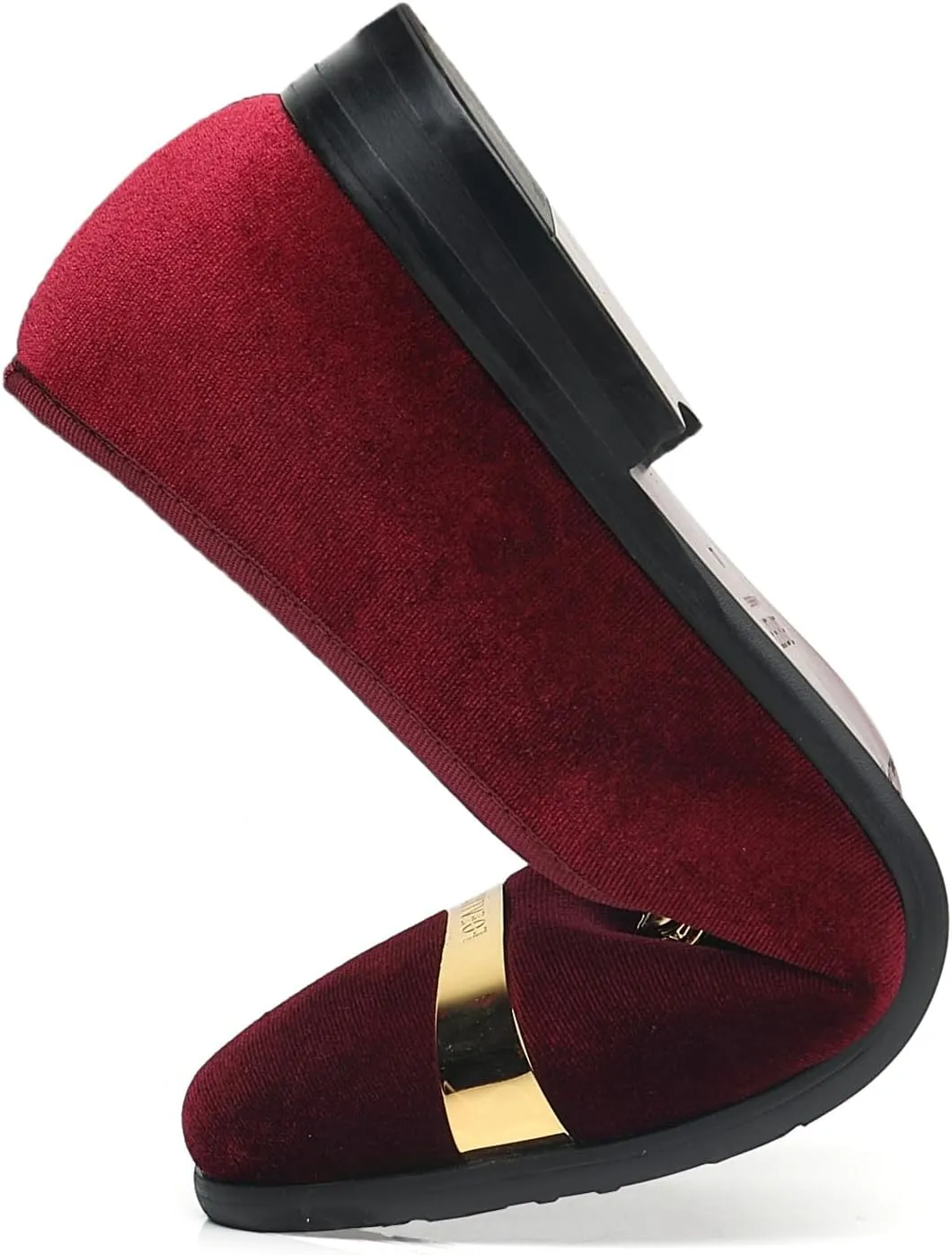 Men's Loafers Velvet Gold Buckle Fashion Handmade Party Wedding Prom Shoes