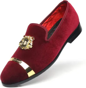 Men's Loafers Velvet Gold Buckle Fashion Handmade Party Wedding Prom Shoes