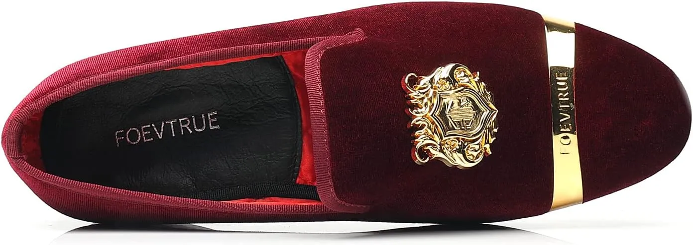 Men's Loafers Velvet Gold Buckle Fashion Handmade Party Wedding Prom Shoes