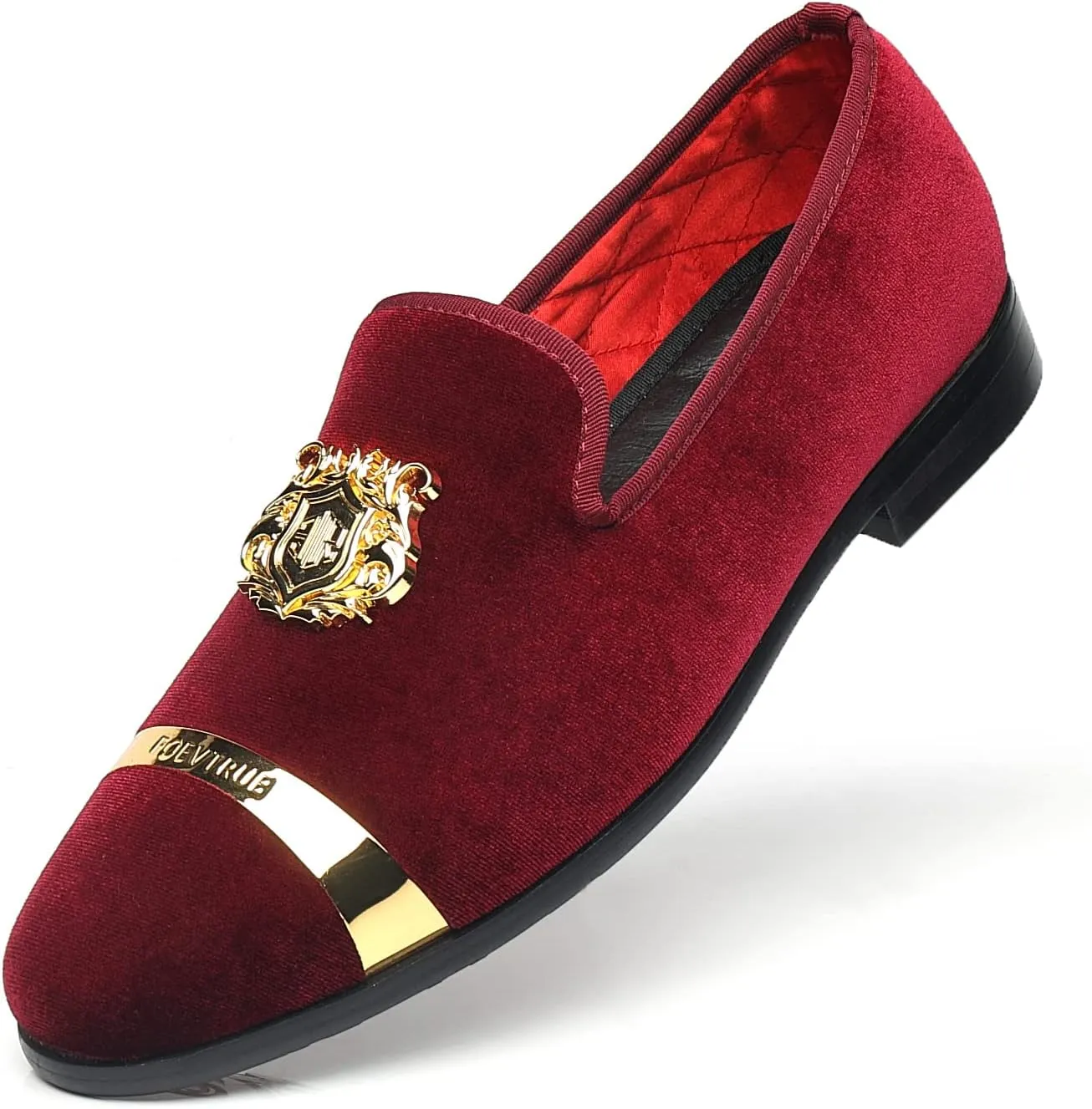 Men's Loafers Velvet Gold Buckle Fashion Handmade Party Wedding Prom Shoes