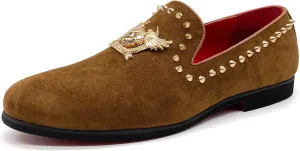 Men's Loafers Vintage Slip on Suede Dress Shoes Velvet Dress Loafers Size 7-13