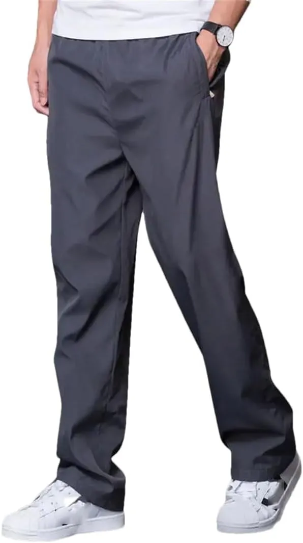 Men's Regular Fit Straight Leg Sweatpants with Elastic Waist Full-Length Quick-Dry Sports Trousers