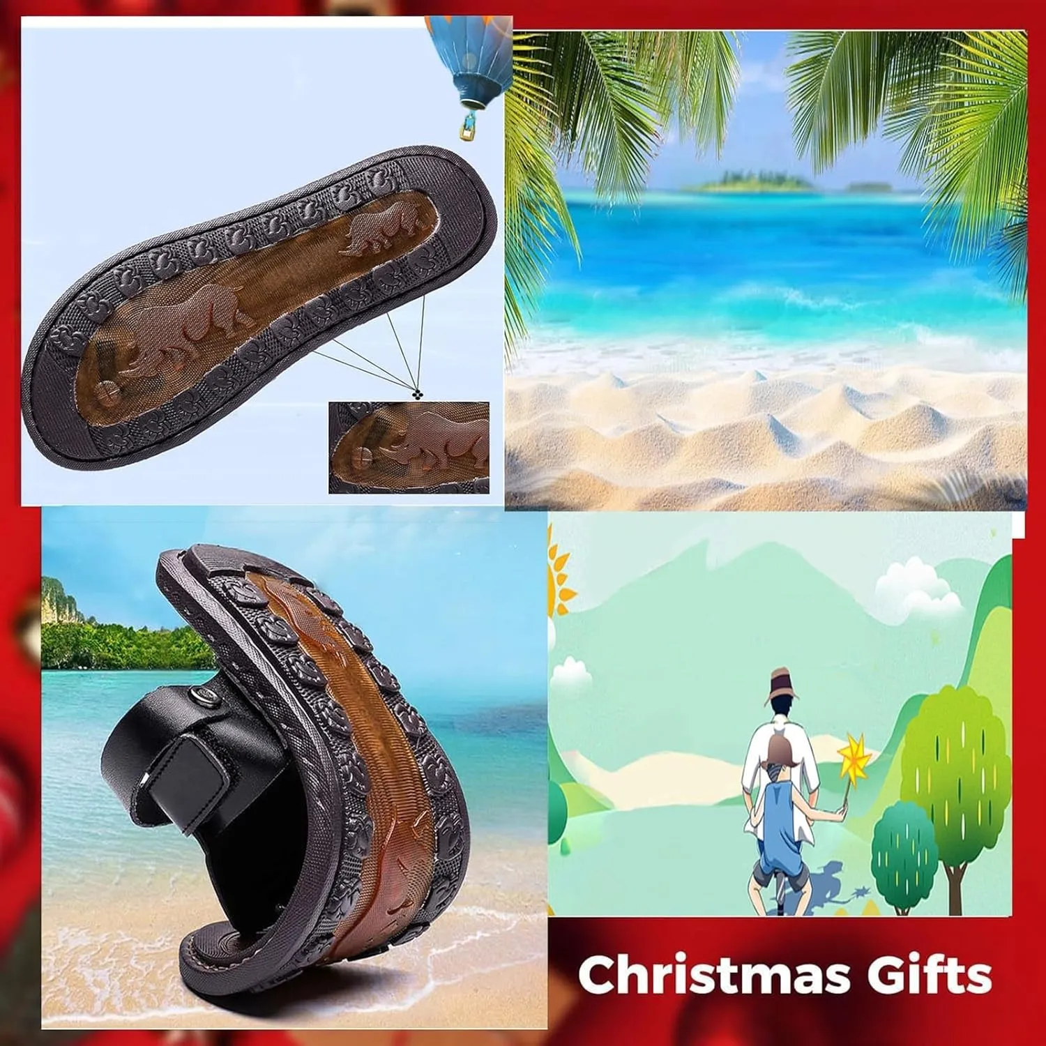 Mens Sandals Slippers, Men Summer Casual Slip-On Breathable Orthopedic Bunion Correction Sandals, Unique for Men, Beach Ring Toe Walking Orthopedic Flip Flops