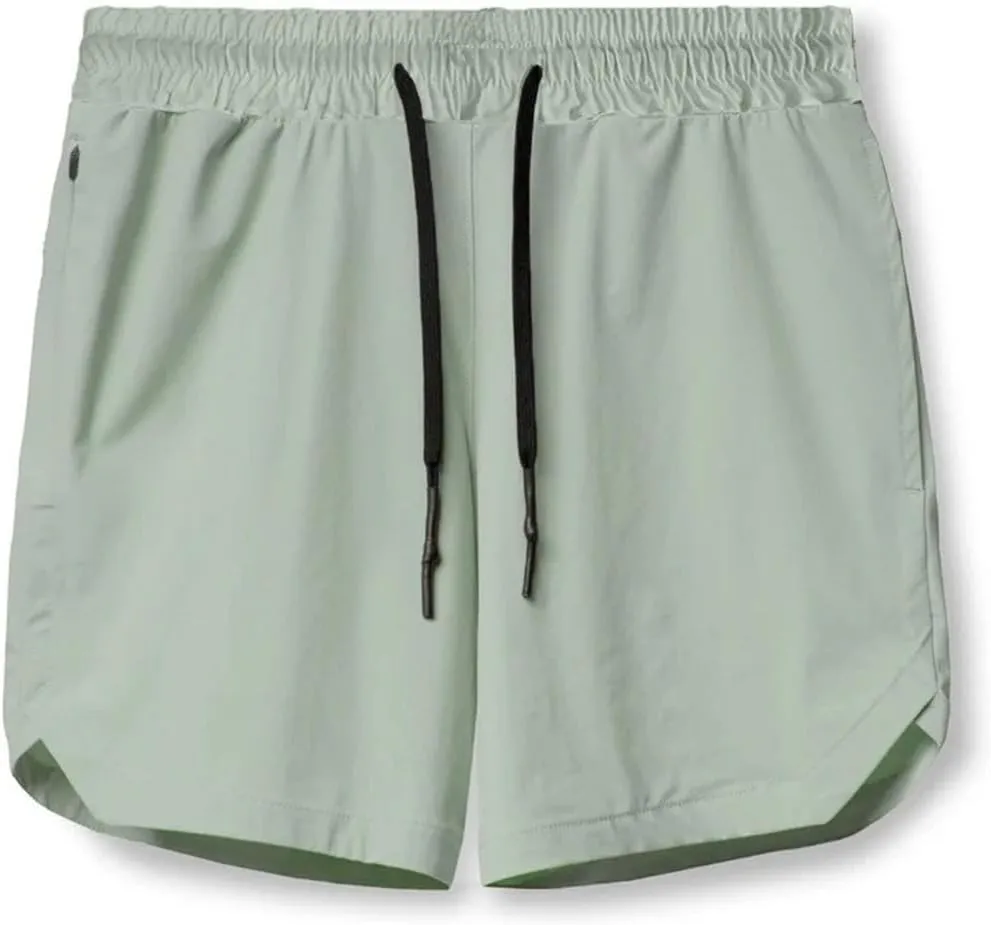 Men's Shorts Single-Layer Woven Quick Dry Solid Color Running Fitness Sports Casual Fifth Pants
