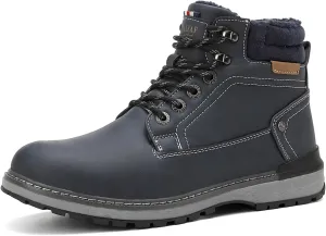 Mens Snow Boots Outdoor Warm Winter Boots Non Slip Fur Lined Shoes