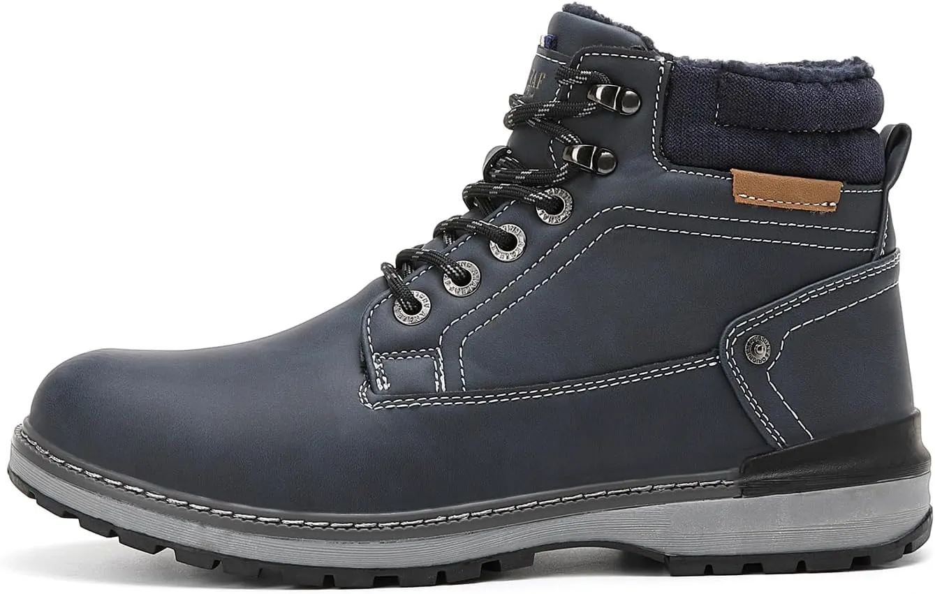 Mens Snow Boots Outdoor Warm Winter Boots Non Slip Fur Lined Shoes