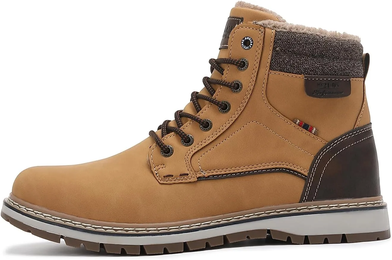Mens Snow Boots Warm Winter Boots Non Slip Fur Lined Outdoor Shoes