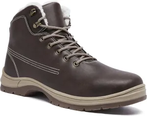Mens Snow Boots Waterproof Winter Warm Fur Lined Shoes Non-Slip Insulated Outdoor Hiking Boot