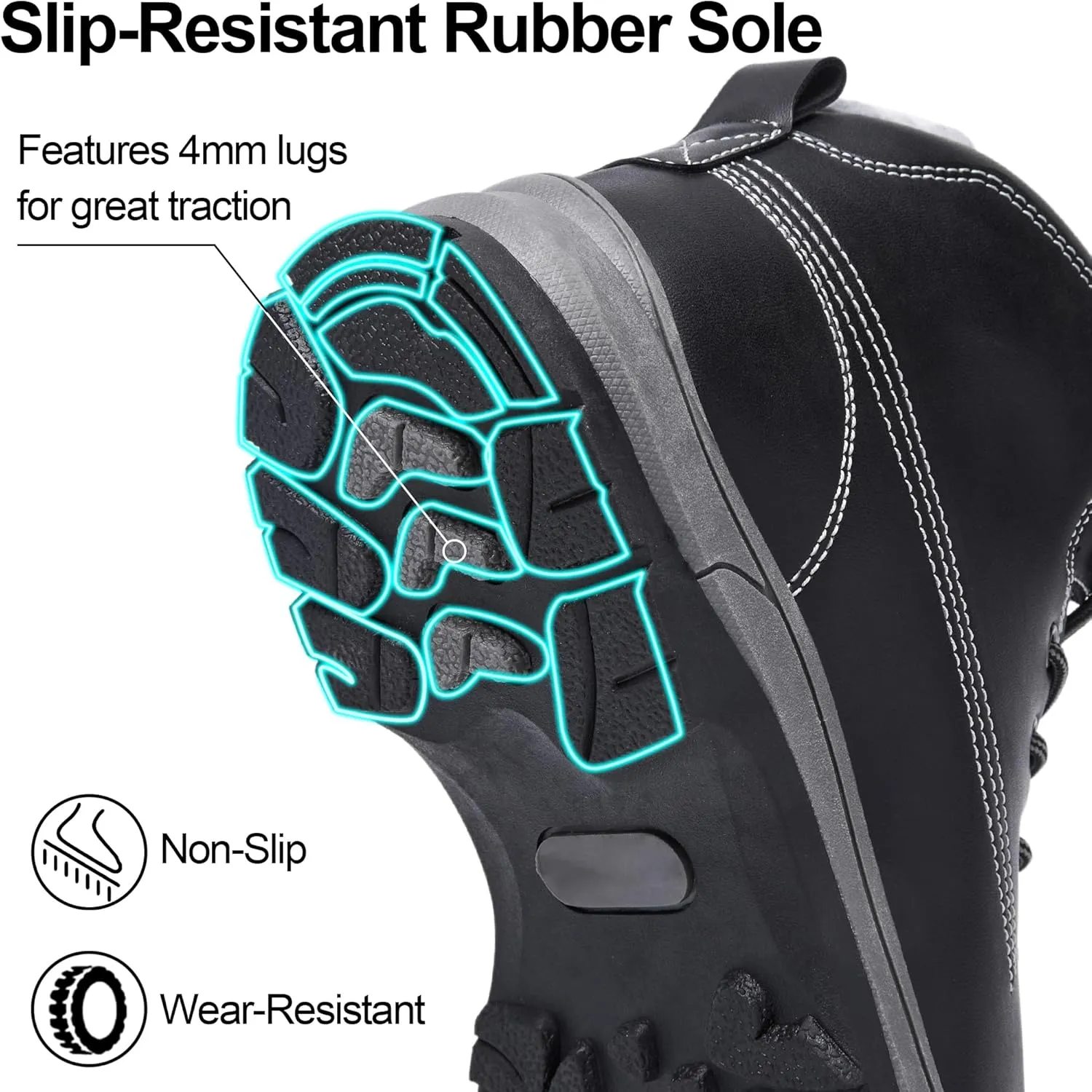 Mens Snow Boots Waterproof Winter Warm Fur Lined Shoes Non-Slip Insulated Outdoor Hiking Boot