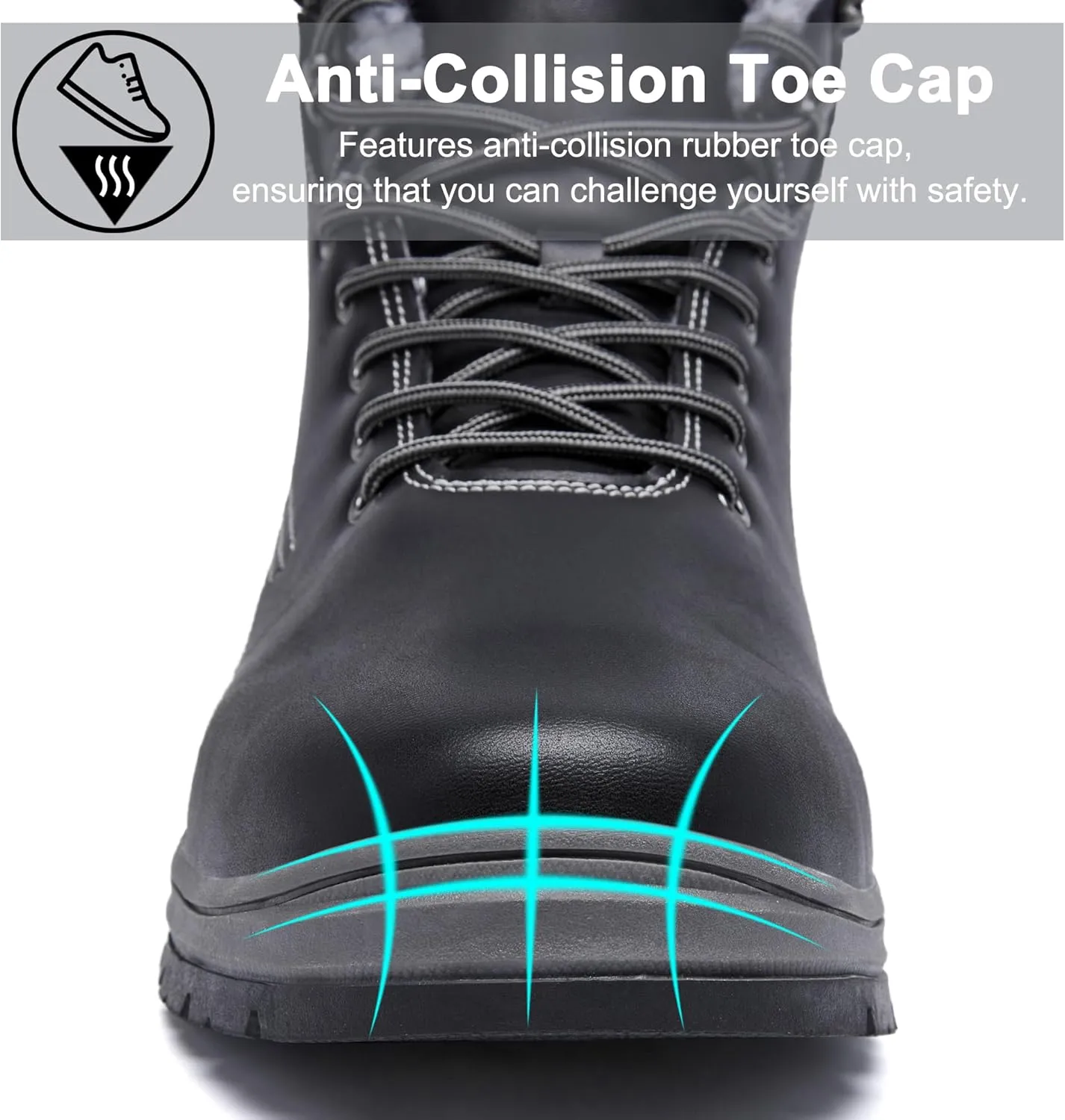 Mens Snow Boots Waterproof Winter Warm Fur Lined Shoes Non-Slip Insulated Outdoor Hiking Boot