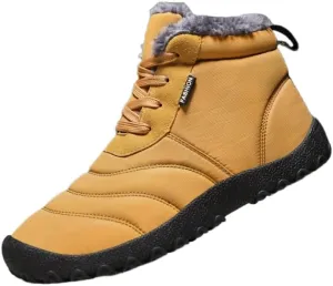 Men's Snow Boots, Winter Thermal Shoes, Windproof Hiking Boots with Fuzzy Lining