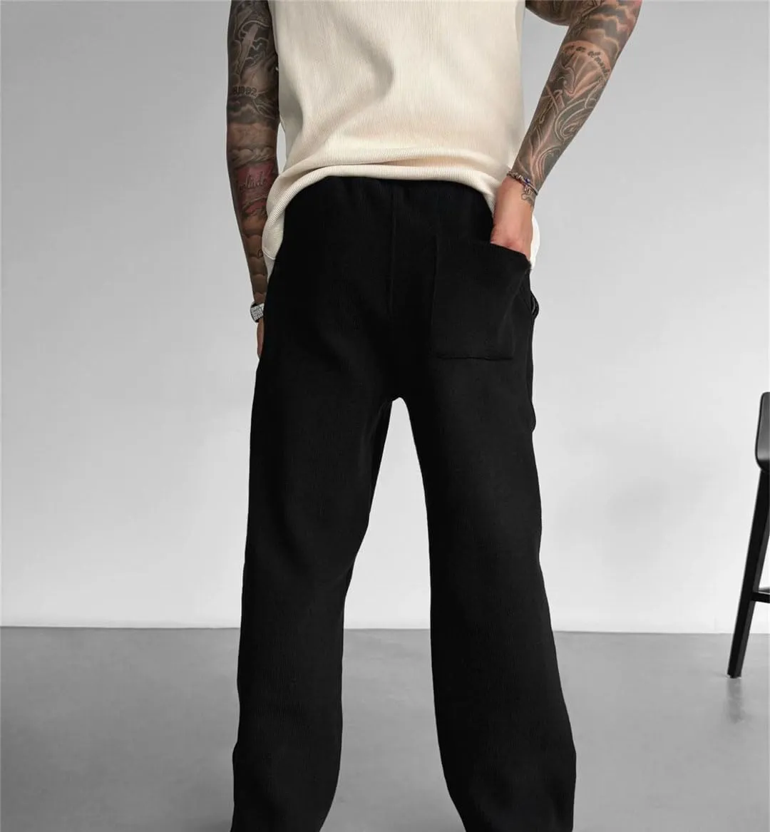 Men's Straight Leg Pants with Drawstring Waist Quick Dry Casual Gym Outdoor Trousers