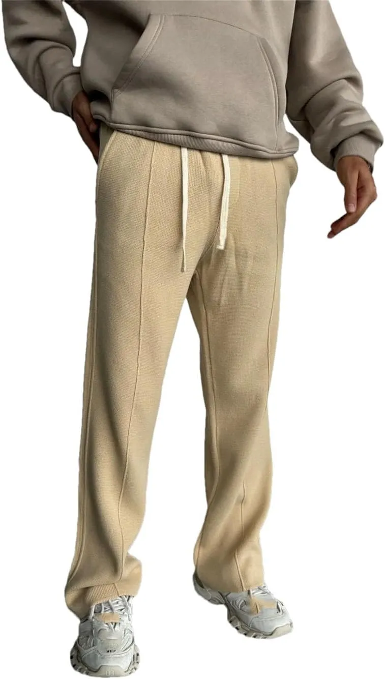 Men's Straight Leg Pants with Drawstring Waist Quick Dry Casual Gym Outdoor Trousers