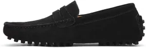 Men's Suede Leather Penny Loafers, Casual Driving Moccasins, Slip-On Boat Shoes,Big Sizes