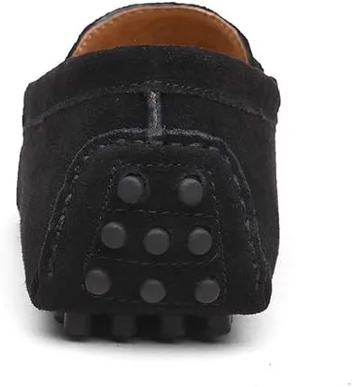 Men's Suede Leather Penny Loafers, Casual Driving Moccasins, Slip-On Boat Shoes,Big Sizes