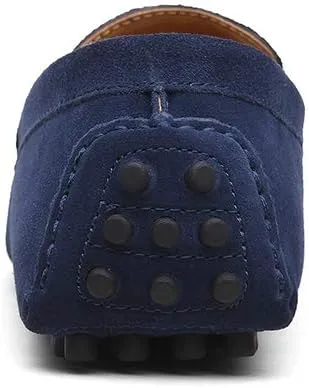 Men's Suede Leather Penny Loafers, Casual Driving Moccasins, Slip-On Boat Shoes,Big Sizes
