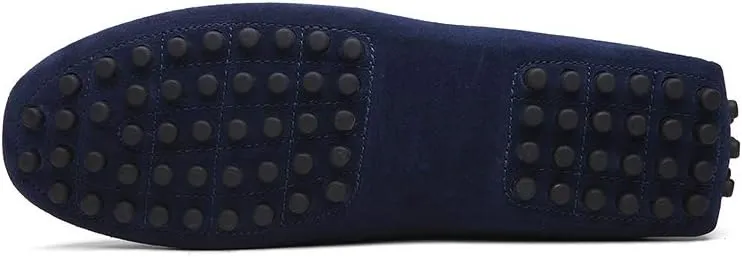 Men's Suede Leather Penny Loafers, Casual Driving Moccasins, Slip-On Boat Shoes,Big Sizes