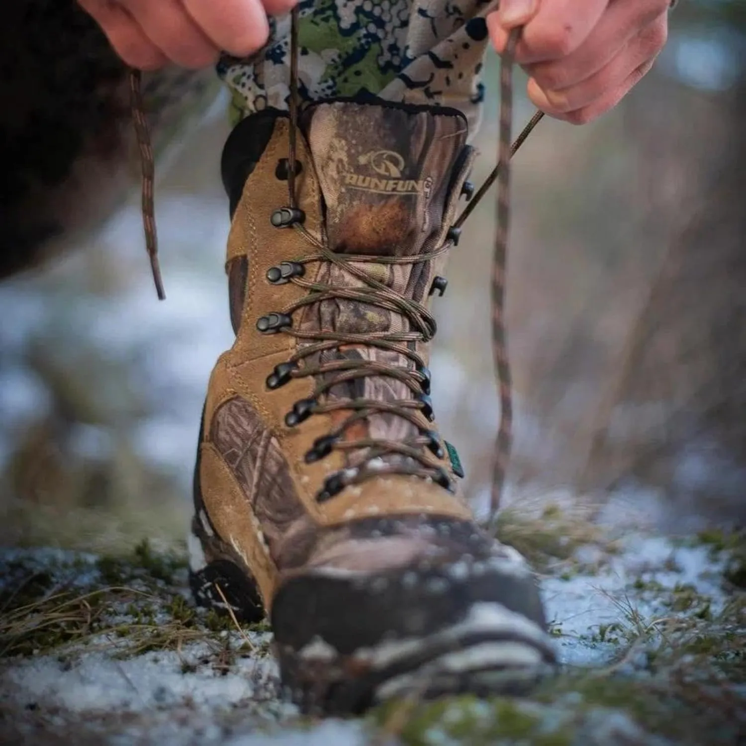 Men's Waterproof Hunting Boots 9 Inch Camo Insulated Work Boot, 400g Thinsulate