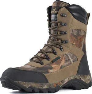 Men's Waterproof Hunting Boots 9 Inch Camo Insulated Work Boot, 400g Thinsulate
