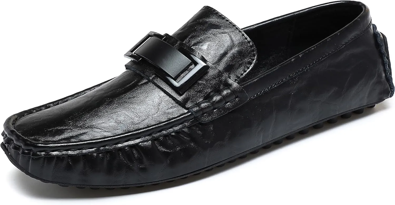 Mens's Loafers Genuine Leather Penny Loafers Slip on Casual Shoes Non Slip Lightweight Office Shoes