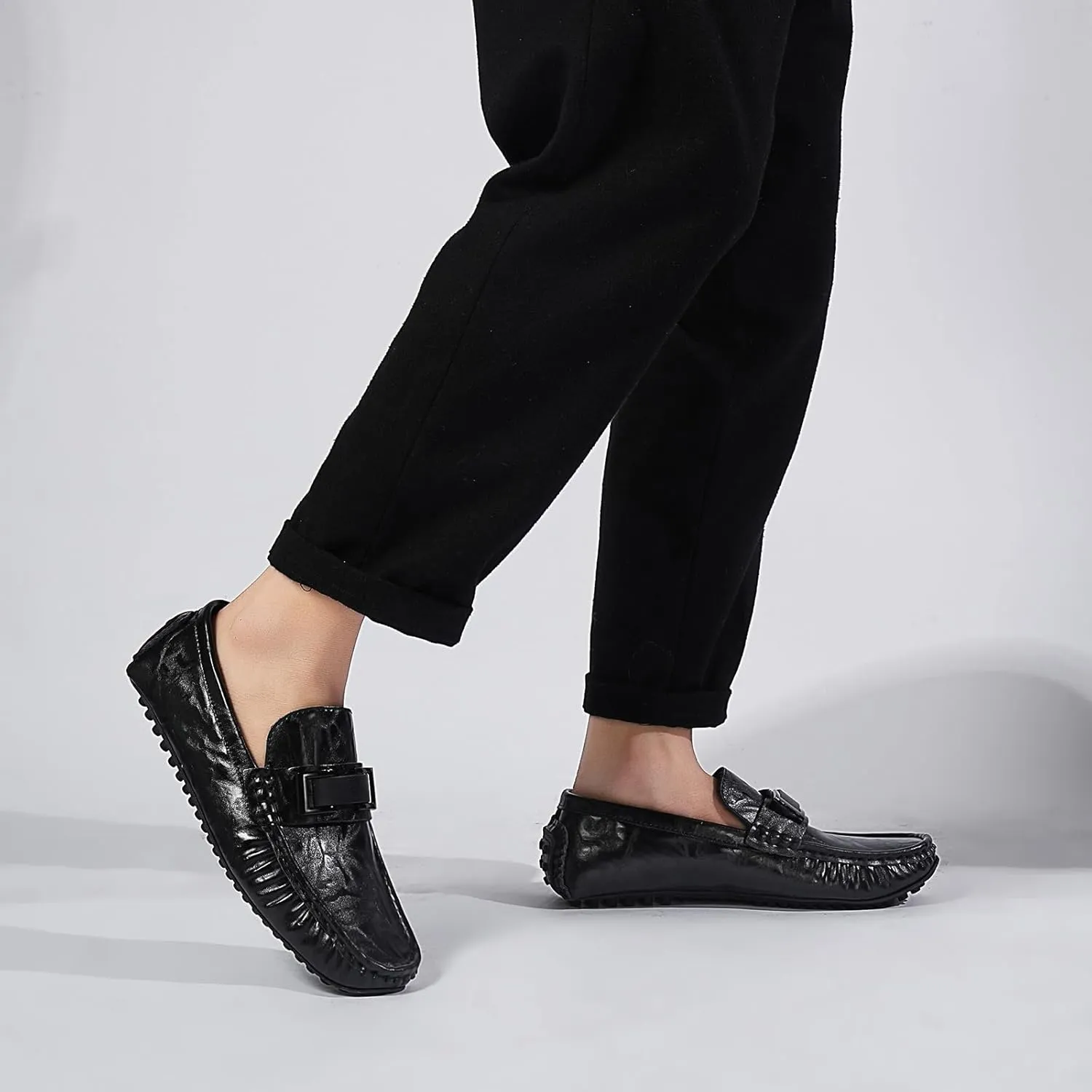 Mens's Loafers Genuine Leather Penny Loafers Slip on Casual Shoes Non Slip Lightweight Office Shoes