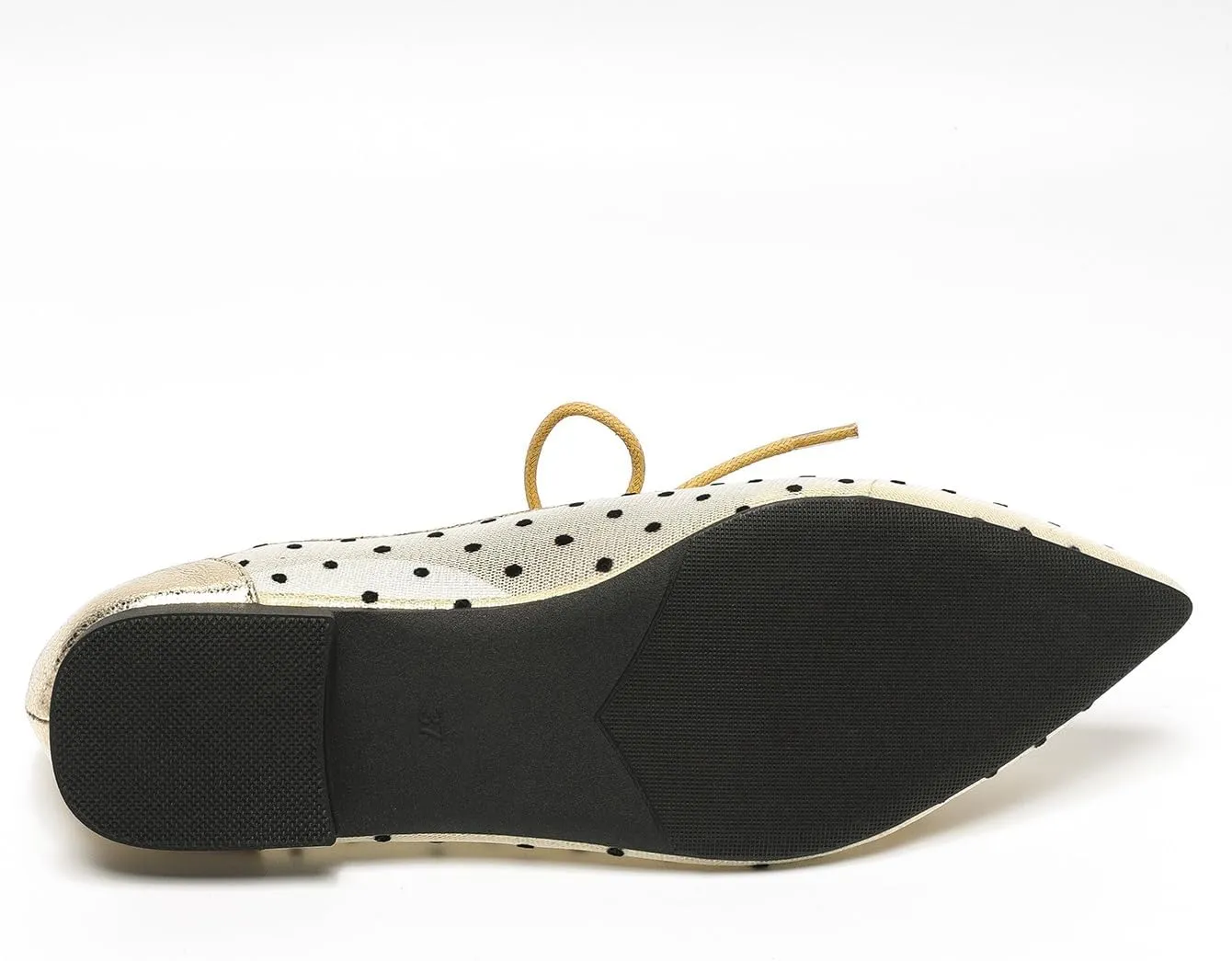Mesh Ballet Flats for Women Pointed Toe Mesh Flats Polka Dot Shoes Lace up Ballerina Mary Janes Cute Womens Summer Shoes