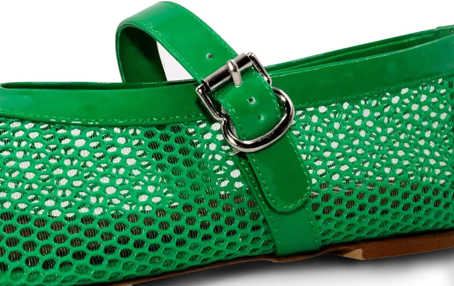 Mesh Ballet Flats for Women Round Toe Buckle Strap Comfy Casua Office Ballerina Mary Jane Flats Shoes