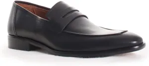 Mezlan Calfskin Penny Loafers Black