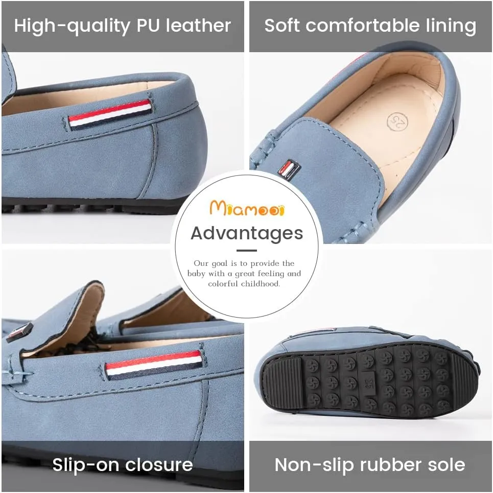 Miamooi Toddler Boys Girls Wedding Dress Shoes Little Kid Slip On Loafers School Uniform Moccasins Walking Shoe