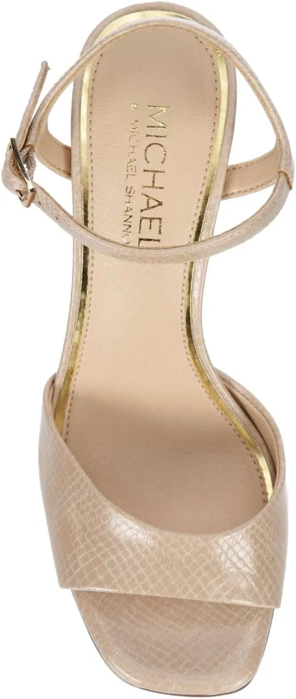 Michael By Michael Shannon Seren - Women's Open Square Toe Sculpted Block Heel Sandals