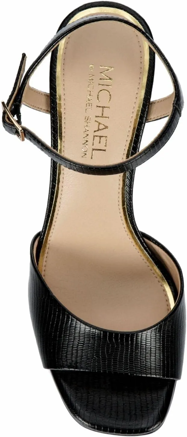 Michael By Michael Shannon Seren - Women's Open Square Toe Sculpted Block Heel Sandals