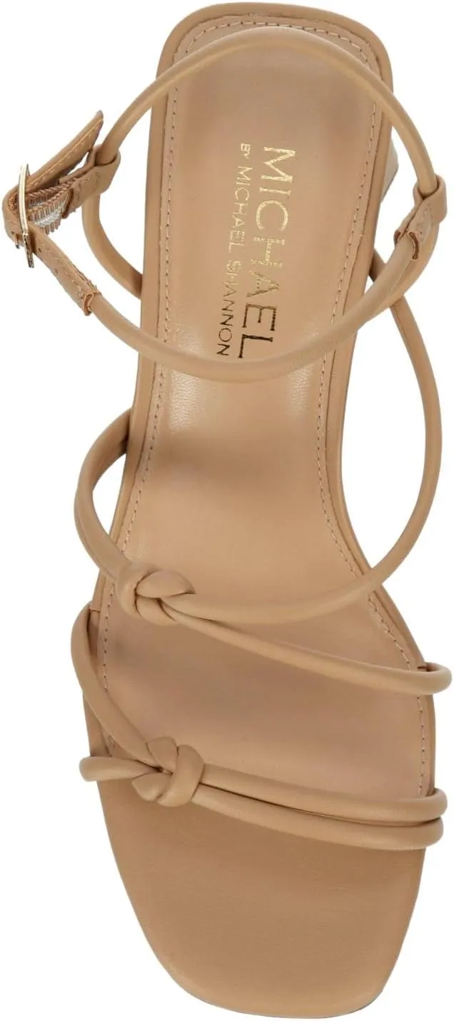 Michael By Michael Shannon Tristan - Women's Open Square Toe Strappy Low Block Heel Sandals