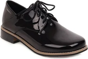MIOKE Women's Classic Flat Saddle Oxford Shoes Lace Up Comfort Low Heel Western School Oxfords Loafers