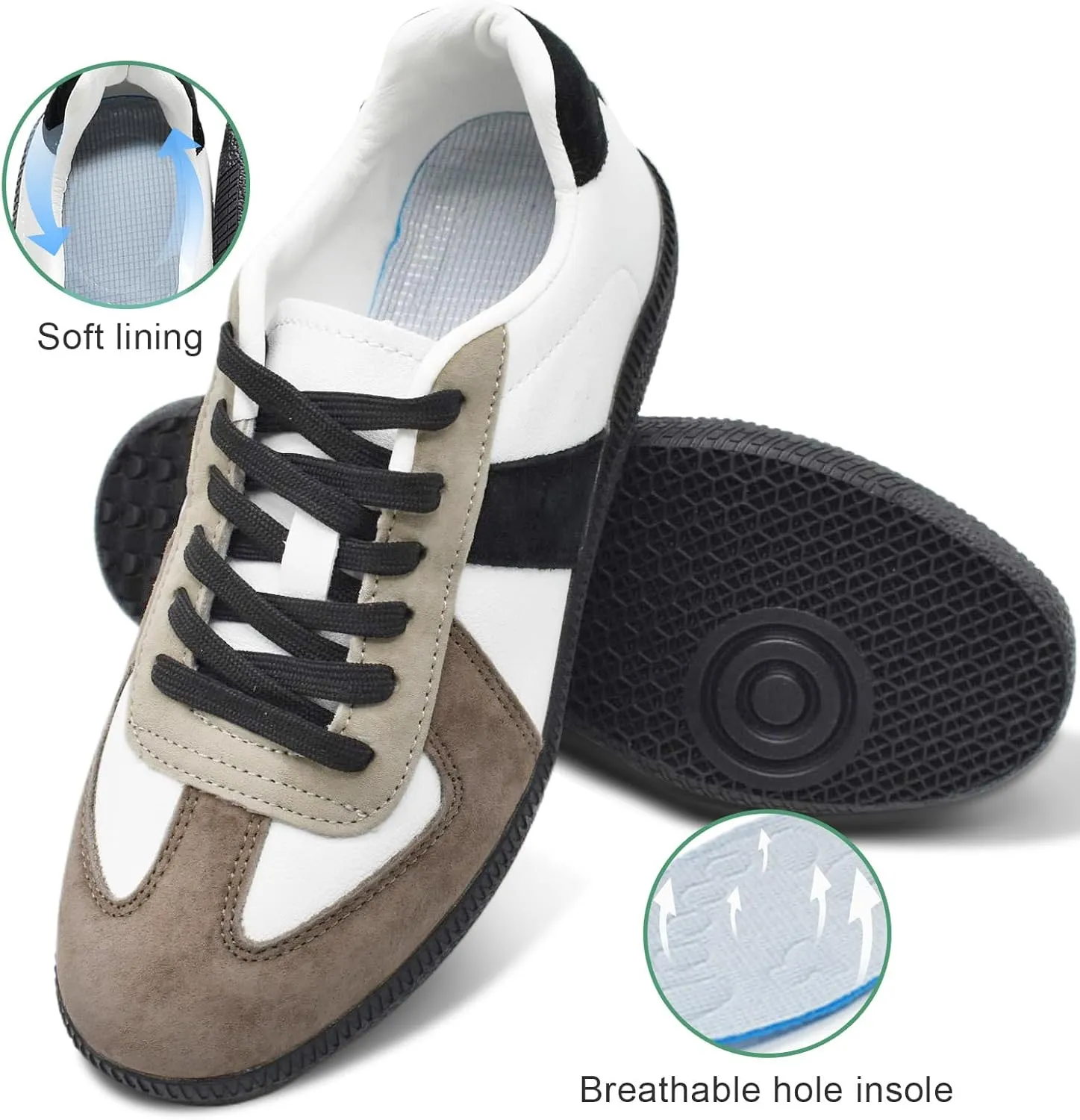 Mnplciea Women's Fashion Sneakers Retro Walking Casual Shoes Non-Slip Lace Up Gum Sole Sneakers Womens Memory Foam Skate Tennis Shoes