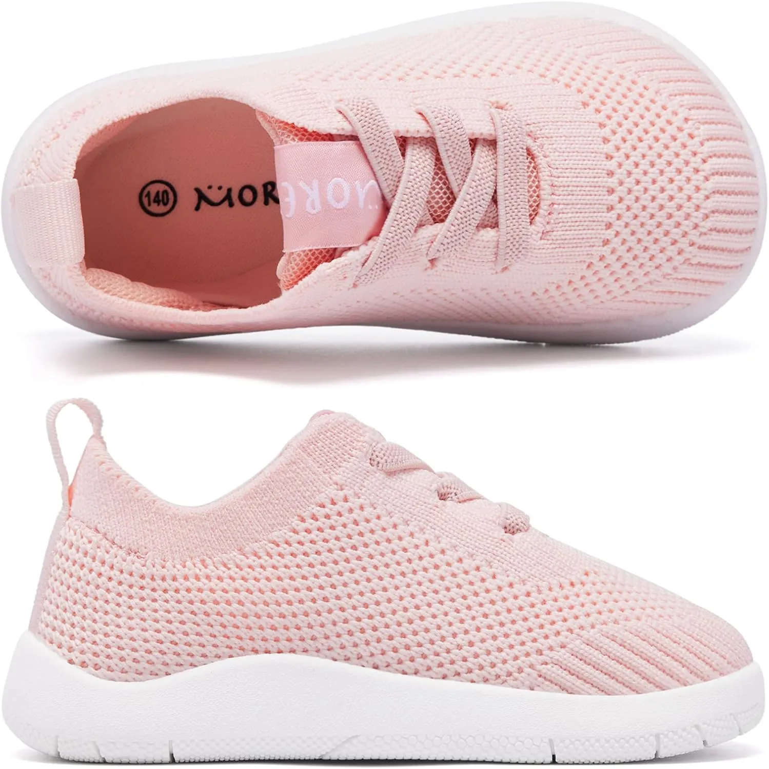 MORENDL Toddler Wide Toe Box Barefoot Shoes Baby First Walking Shoes Boys Girls Non-Slip Zero Drop Minimalist Sneakers