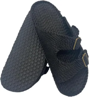 Moses Rope Sandals, Handmade Shoes with Non-Slip Sole, Double Buckle Adjustable Straps, Sustainable Lightweight Slip-On Slide Shoes, Men Women Unisex