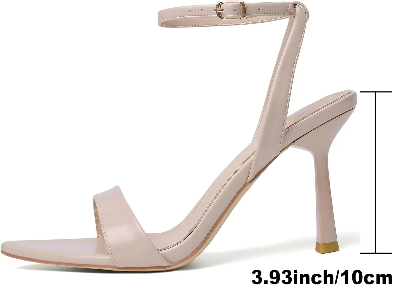 Mostrin Heels for Women Strappy Lace Up Ankle Strap Heels Pointed Open Toe Stiletto High Heeled Sandals for Prom, Party, Daily