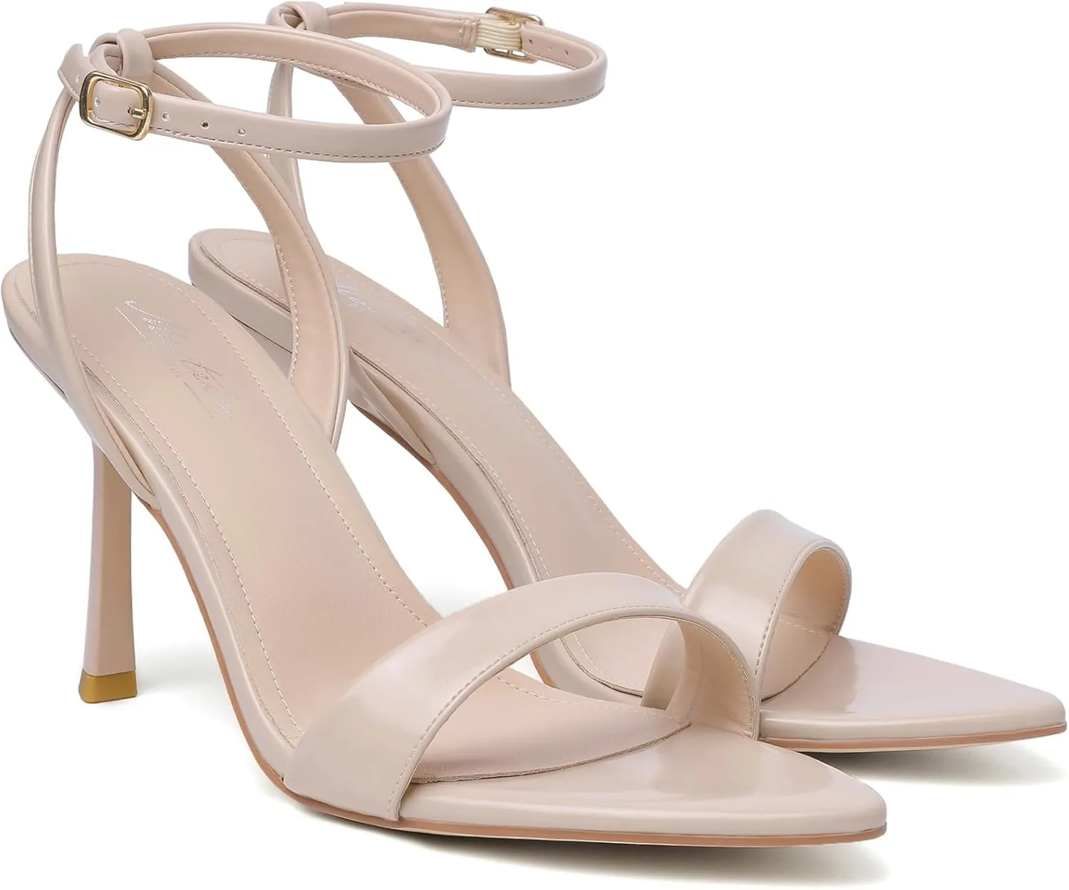 Mostrin Heels for Women Strappy Lace Up Ankle Strap Heels Pointed Open Toe Stiletto High Heeled Sandals for Prom, Party, Daily