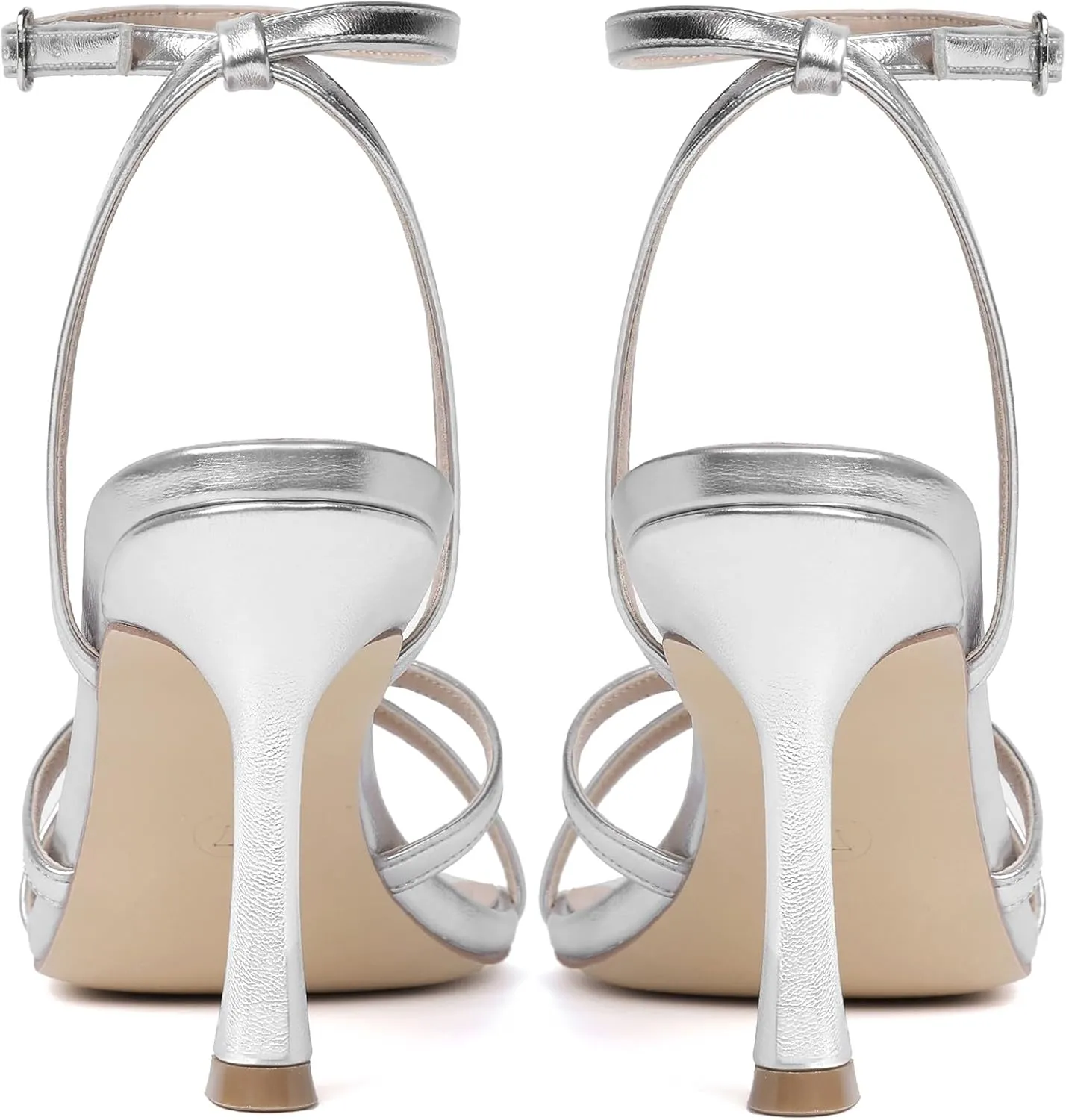 Mostrin Strappy Heels for Women Lace Up Ankle Strap Round Open Toe Stiletto High Heels Women's Heeled Sandals for Prom, Party, Daily