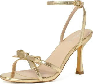 Mostrin Strappy Heels for Women Lace Up Ankle Strap Round Open Toe Stiletto High Heels Women's Heeled Sandals for Prom, Party, Daily