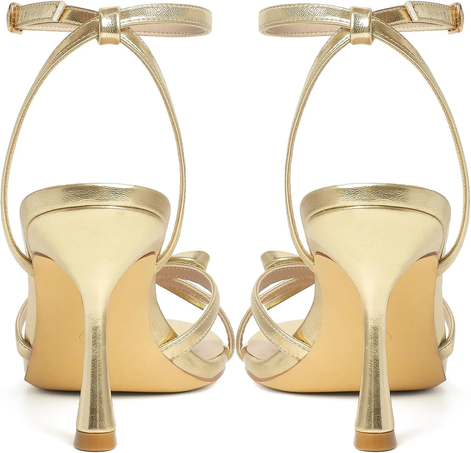 Mostrin Strappy Heels for Women Lace Up Ankle Strap Round Open Toe Stiletto High Heels Women's Heeled Sandals for Prom, Party, Daily