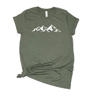 Mountain Range T Shirt Hiking Adventure Travel Explore Shirt Womens T-Shirt Casual Top Graphic Tee Short Sleeve Shirt
